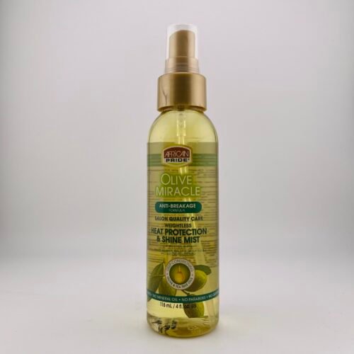 African Pride Olive Miracle Heat Protection & Shine Mist Anti-Frizz Spray - 4oz