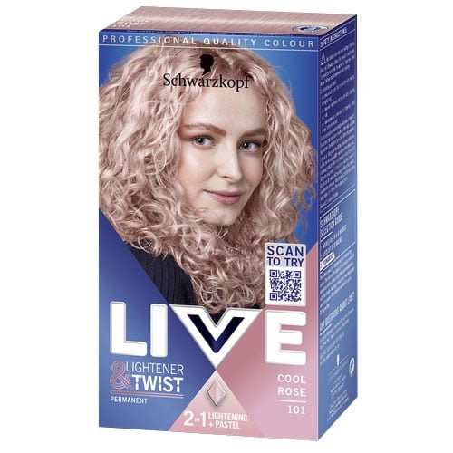 LIVE LIGHTENER & TWIST PERMANENT 2 IN 1+ LIGHTENING PASTEL COOL ROSÉ 101