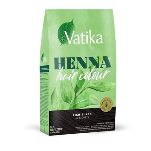 Vatika HENNA RICH BLACK HAIR COLOUR 6x SACHETS(60g) 2.11 oz