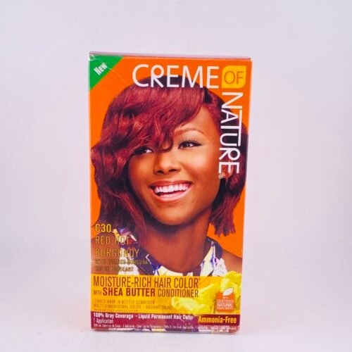 NEW CREME OF NATURE C30 RED HOT Burgundy With SHEA BUTTER PERMANENT HAIR COLOR
