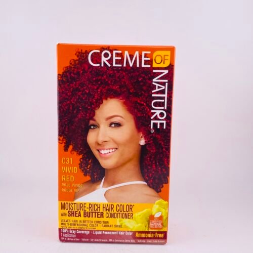CREME OF NATURE C31 VIVID RED With SHEA BUTTER PERMANENT HAIR COLOR