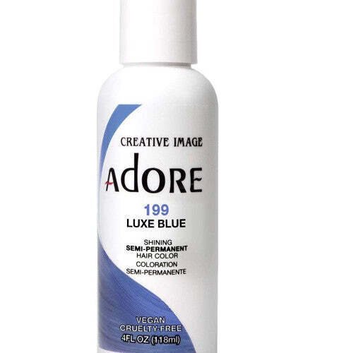 Creative Image Adore Luxe Blue 199 Semi‑Permanent Hair Color bottle vibrant blue shade