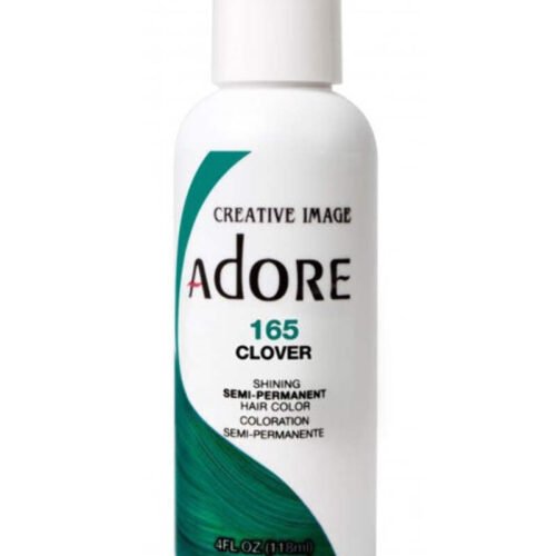 Adore CLOVER 165 semi-permanent hair colour showing vibrant green shade