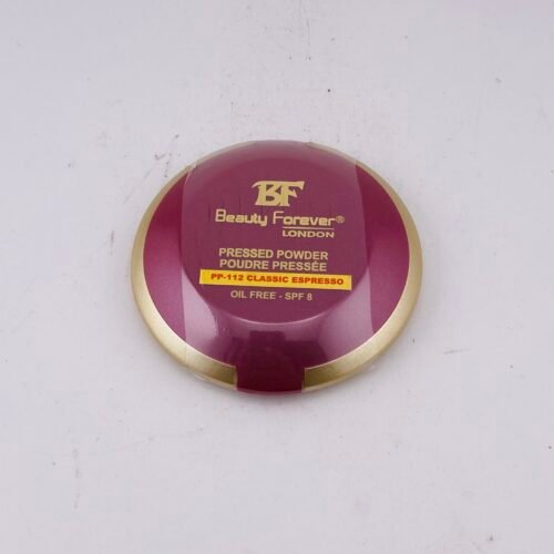 Beauty Forever London Pressed Powder PP-112 Classic Espresso oil free compact powder with SPF 8 for smooth matte finish and long-lasting makeup.
