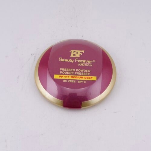 Beauty Forever London Pressed Powder PP-111 Medium Deep oil free compact powder with SPF 8 for smooth matte finish and long-lasting makeup.