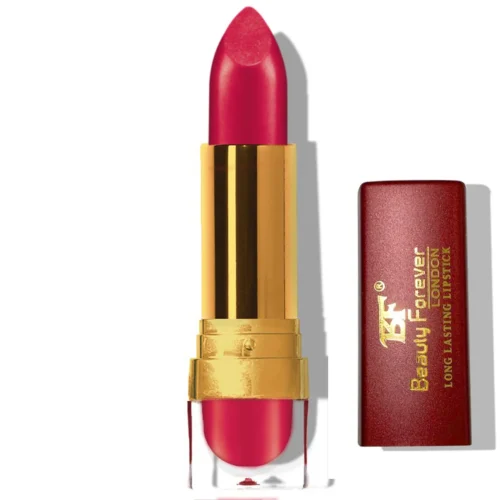 Beauty Forever London Long Lasting Lipstick Shocking Pink LL 116 vibrant bright pink lipstick shade in tube.