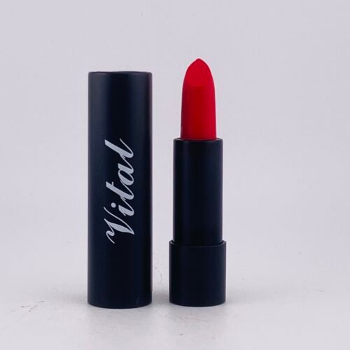 Vital Lipstick Hot N Tempt 0513 bold sultry red lipstick shade in tube.