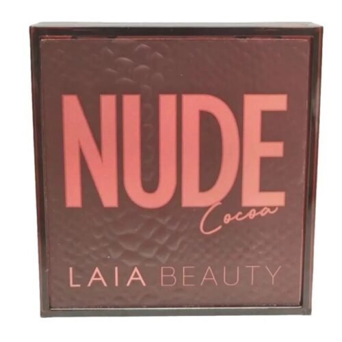 LAIA BEAUTY Cocoa Nude Eye Shadow Palette open showing warm cocoa shades