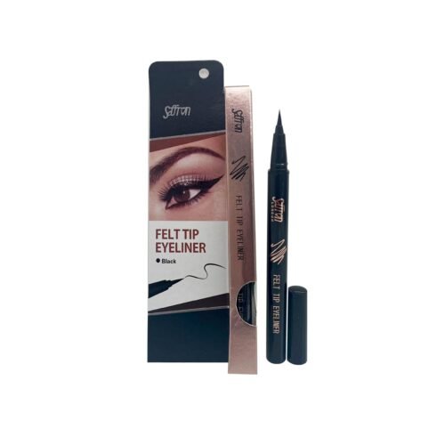 "Saffron London Black Felt Tip Eyeliner 2.6g – precise, long-lasting smudge-proof eyeliner"