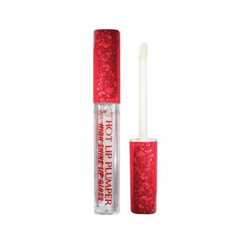 Beauty Forever LONDON Hot Lip Plumper High Shine Lip Gloss tube showing glossy, plumped lips