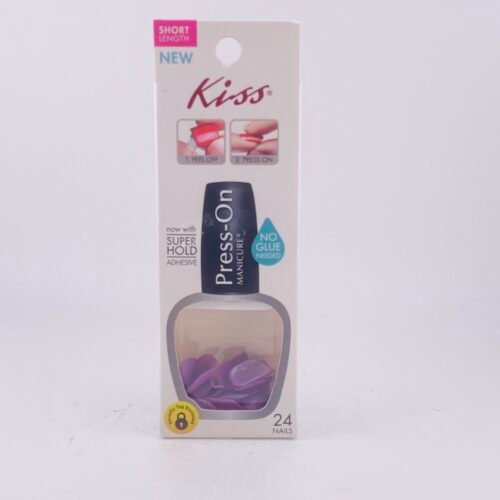 KISS Short Length Press-On Nails – 24 durable nails with super hold adhesive for quick, easy, and salon-quality results.